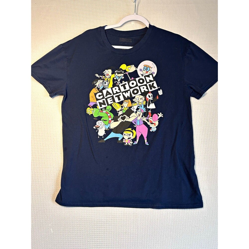 Cartoon Network Men's Navy Graphic Logo Short Sleeve Crew Neck Tee-L